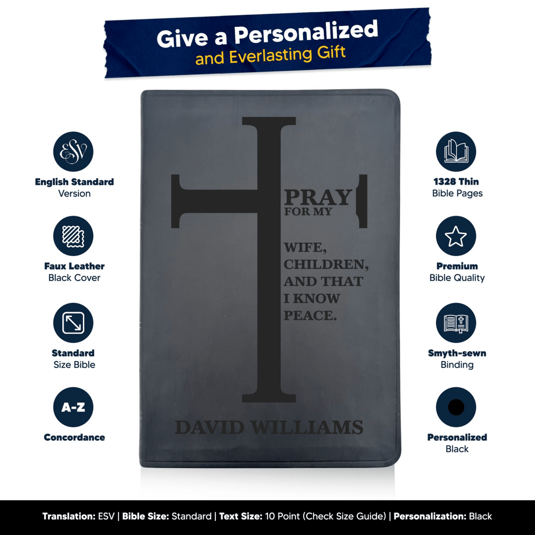 ESV Black Standard Size Thinline Holy Bible Large Print | Bold Cross - Shepherds Shelf