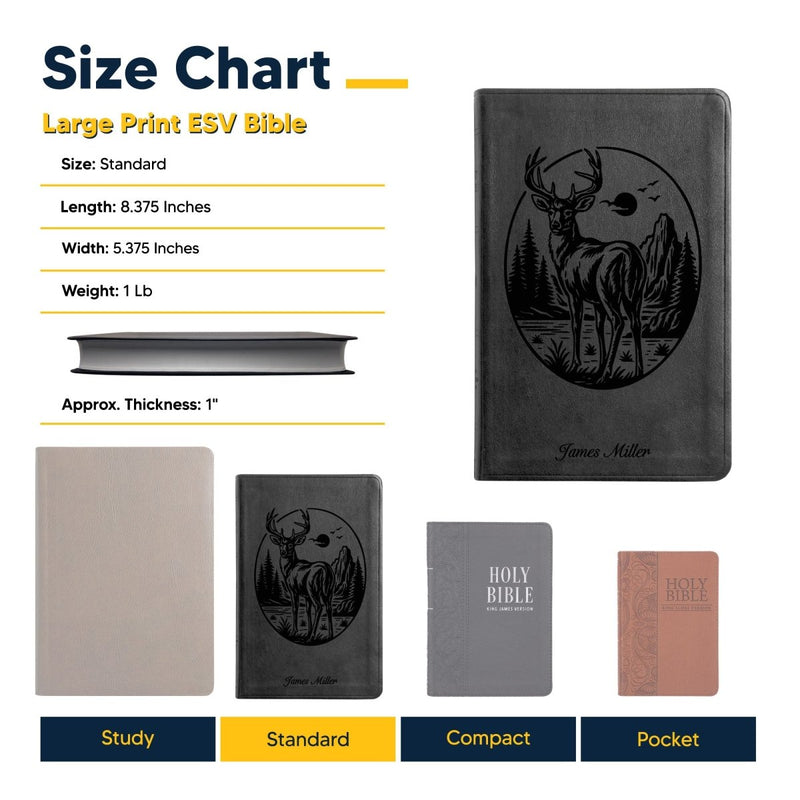 ESV Black Standard Size Thinline Holy Bible Large Print | Buck