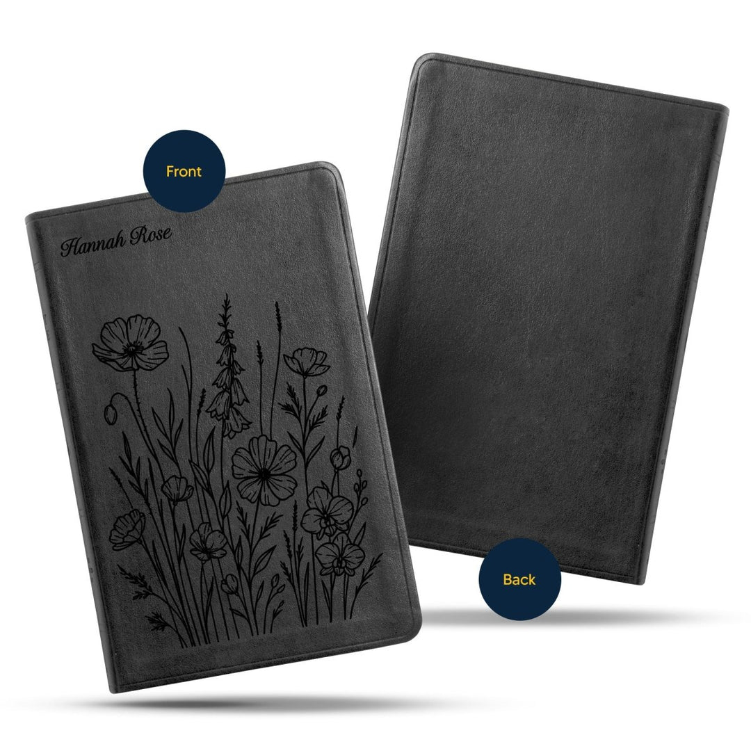 ESV Black Standard Size Thinline Holy Bible Large Print | Bunch of Flowers - Shepherds Shelf