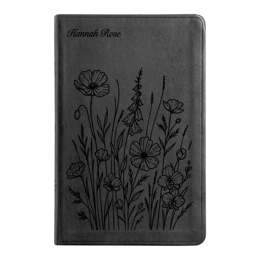 ESV Black Standard Size Thinline Holy Bible Large Print | Bunch of Flowers - Shepherds Shelf