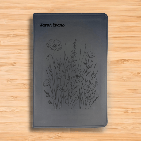 ESV Black Standard Size Thinline Holy Bible Large Print | Bunch of Flowers - Shepherds Shelf
