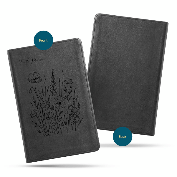 ESV Black Standard Size Thinline Holy Bible Large Print | Bunch of Flowers - Shepherds Shelf