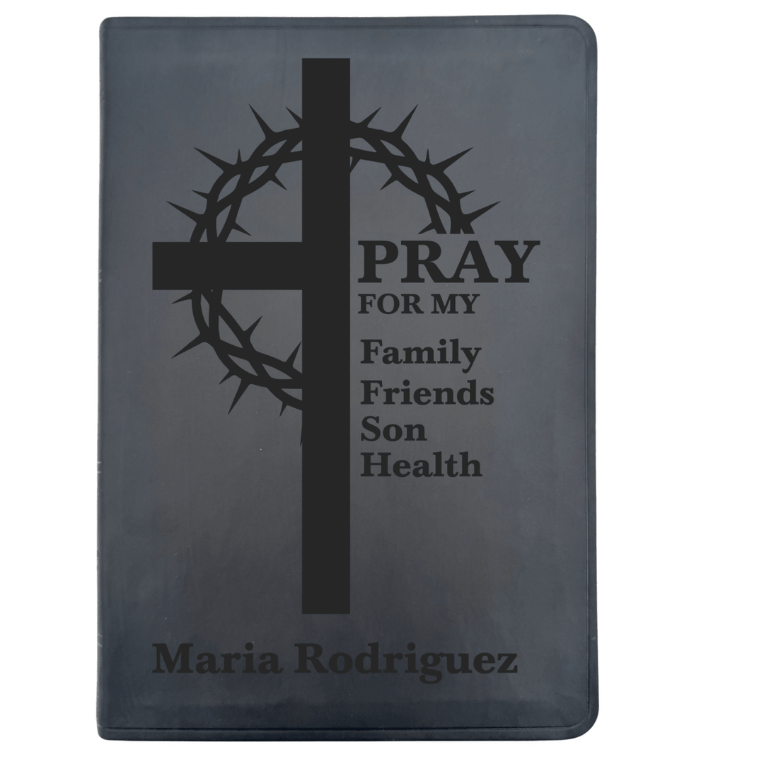 ESV Black Standard Size Thinline Holy Bible Large Print | Crown of Thorns - Shepherds Shelf