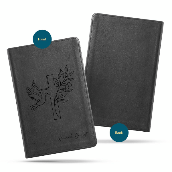 ESV Black Standard Size Thinline Holy Bible Large Print | Dove + Cross and Olive - Shepherds Shelf