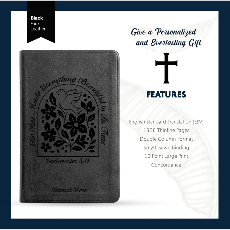 ESV Black Standard Size Thinline Holy Bible Large Print | Ecclesiastes 3:11
