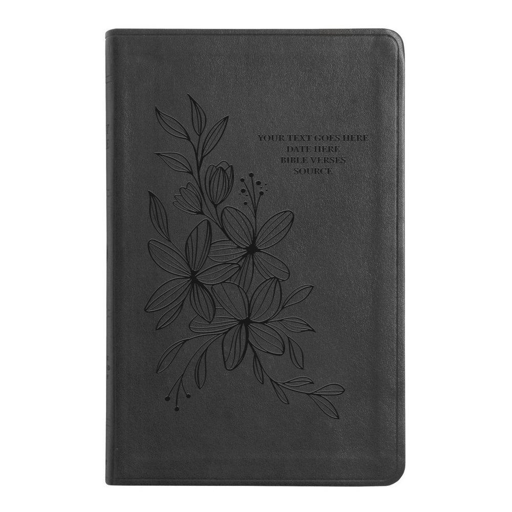 ESV Black Standard Size Thinline Holy Bible Large Print | Floral Collection 1