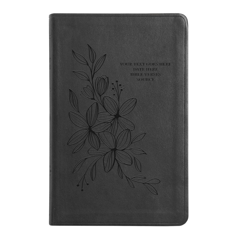 ESV Black Standard Size Thinline Holy Bible Large Print | Floral Collection 1