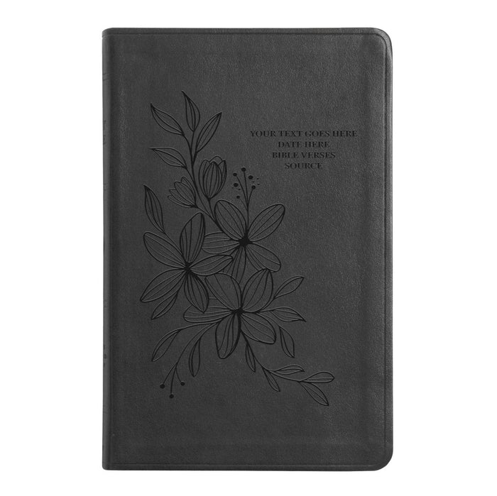 ESV Black Standard Size Thinline Holy Bible Large Print | Floral Collection 1