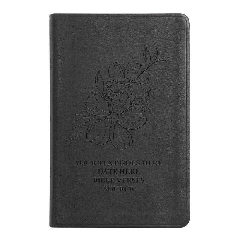 ESV Black Standard Size Thinline Holy Bible Large Print | Floral Collection 1