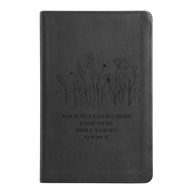 ESV Black Standard Size Thinline Holy Bible Large Print | Floral Collection 1