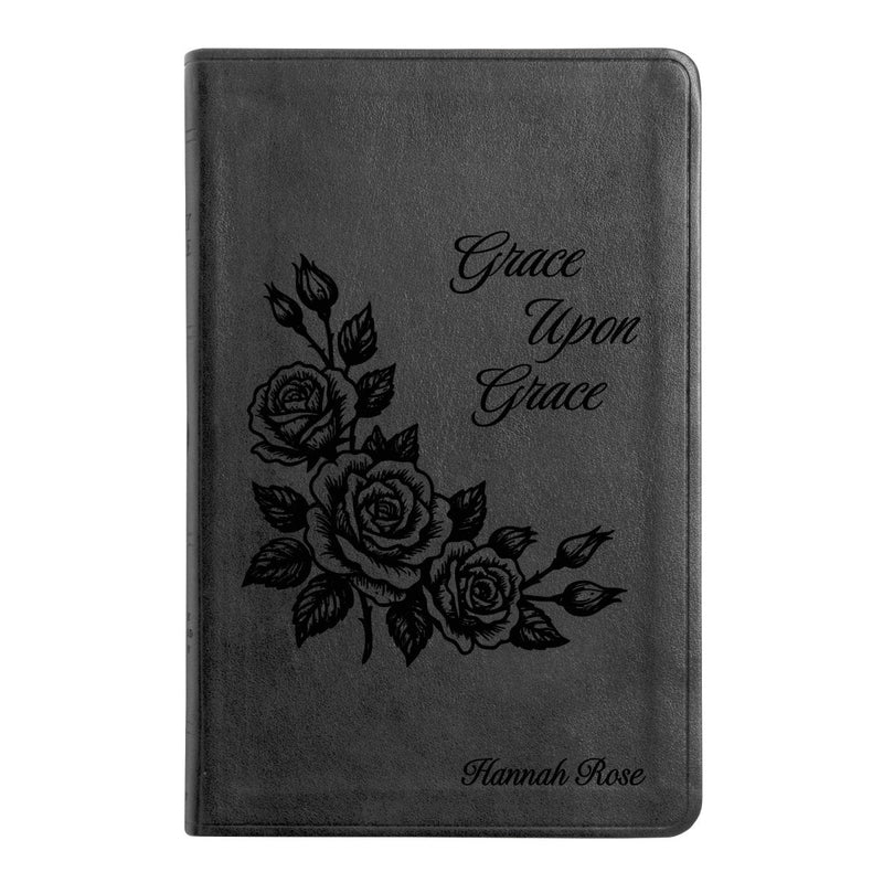 ESV Black Standard Size Thinline Holy Bible Large Print | Floral Collection 2