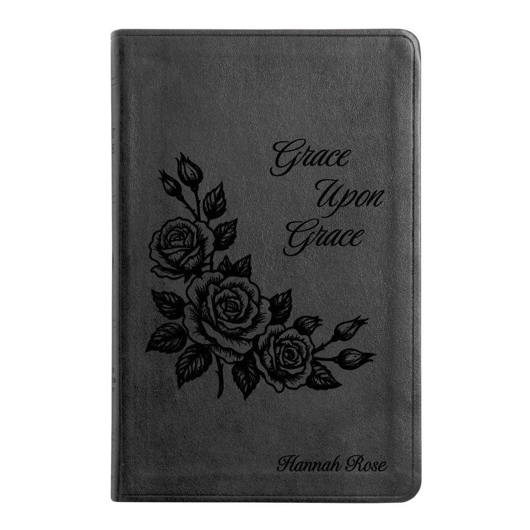 ESV Black Standard Size Thinline Holy Bible Large Print | Floral Collection 2 - Shepherds Shelf