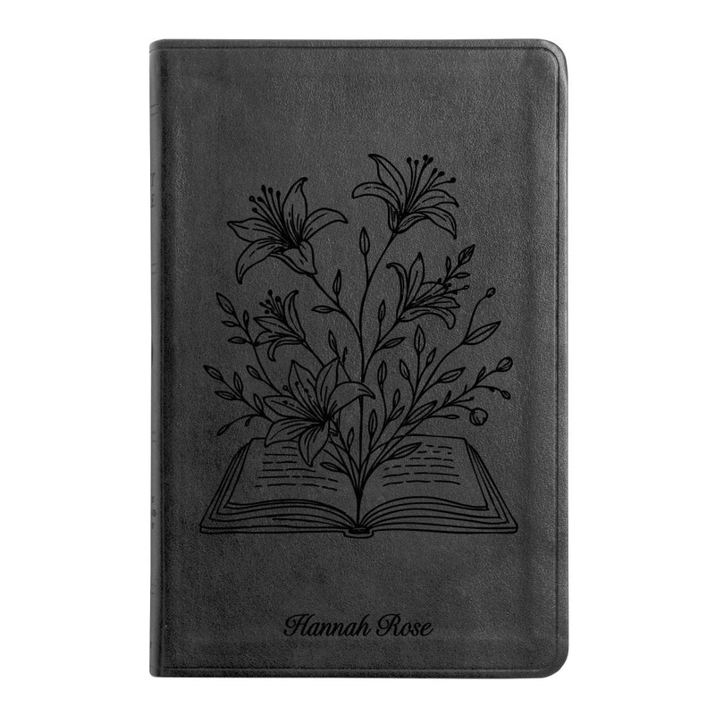 ESV Black Standard Size Thinline Holy Bible Large Print | Floral Collection 2