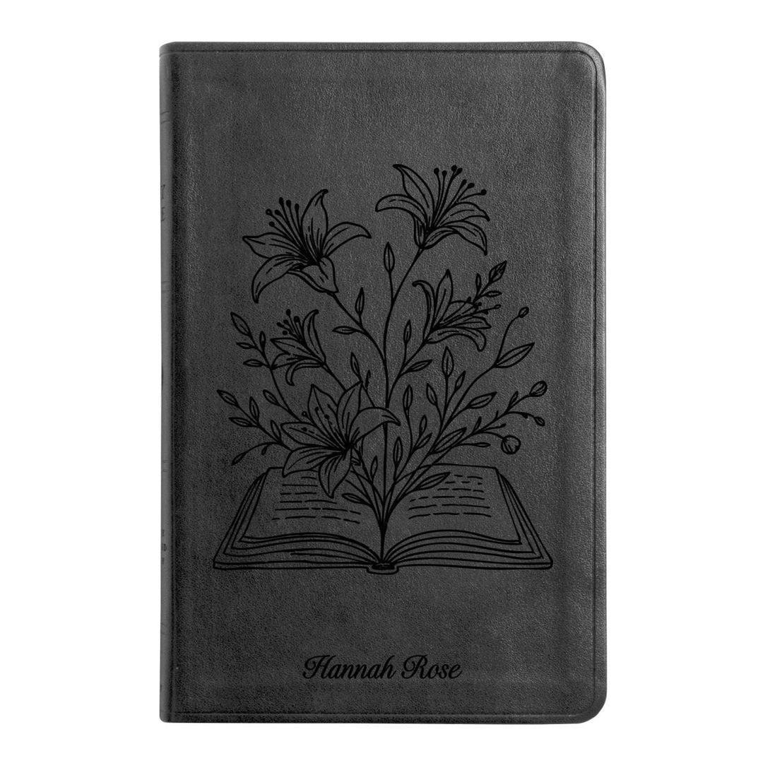 ESV Black Standard Size Thinline Holy Bible Large Print | Floral Collection 2 - Shepherds Shelf
