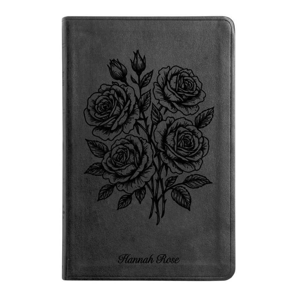 ESV Black Standard Size Thinline Holy Bible Large Print | Floral Collection 2