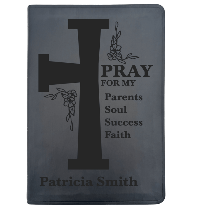 ESV Black Standard Size Thinline Holy Bible Large Print | Floral Cross - Shepherds Shelf