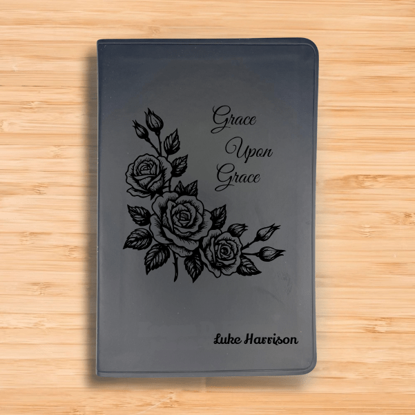 ESV Black Standard Size Thinline Holy Bible Large Print | Framed Roses - Shepherds Shelf
