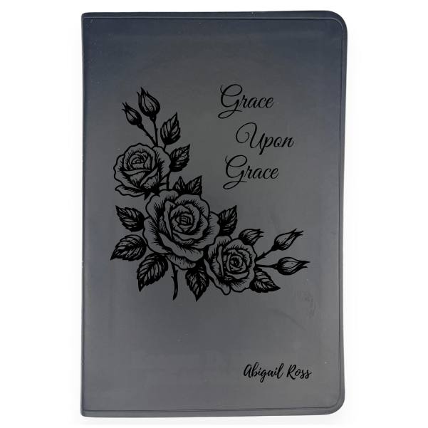 ESV Black Standard Size Thinline Holy Bible Large Print | Framed Roses - Shepherds Shelf