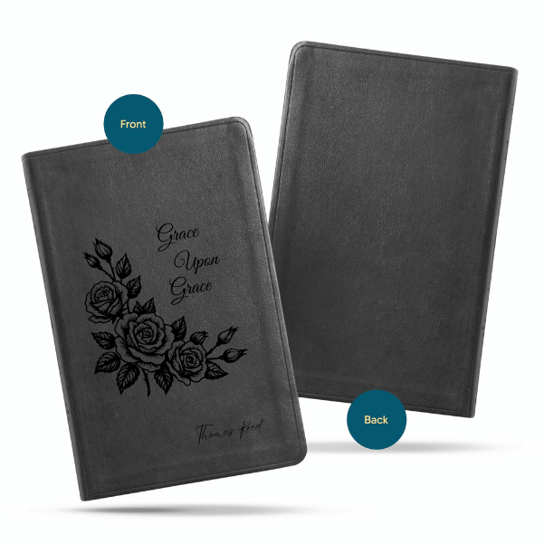 ESV Black Standard Size Thinline Holy Bible Large Print | Framed Roses - Shepherds Shelf