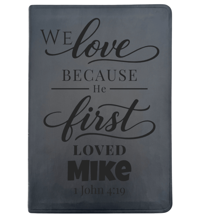 ESV Black Standard Size Thinline Holy Bible Large Print | Live - in - scripture Within 1 John 4:19 - Shepherds Shelf