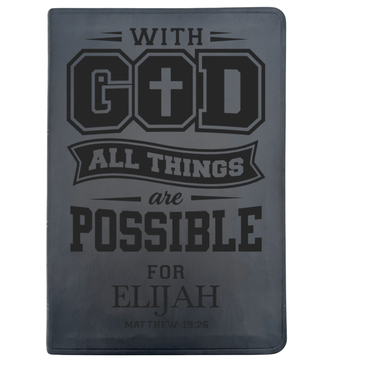 ESV Black Standard Size Thinline Holy Bible Large Print | Live - in - scripture Within Matthew 19:26 - Shepherds Shelf