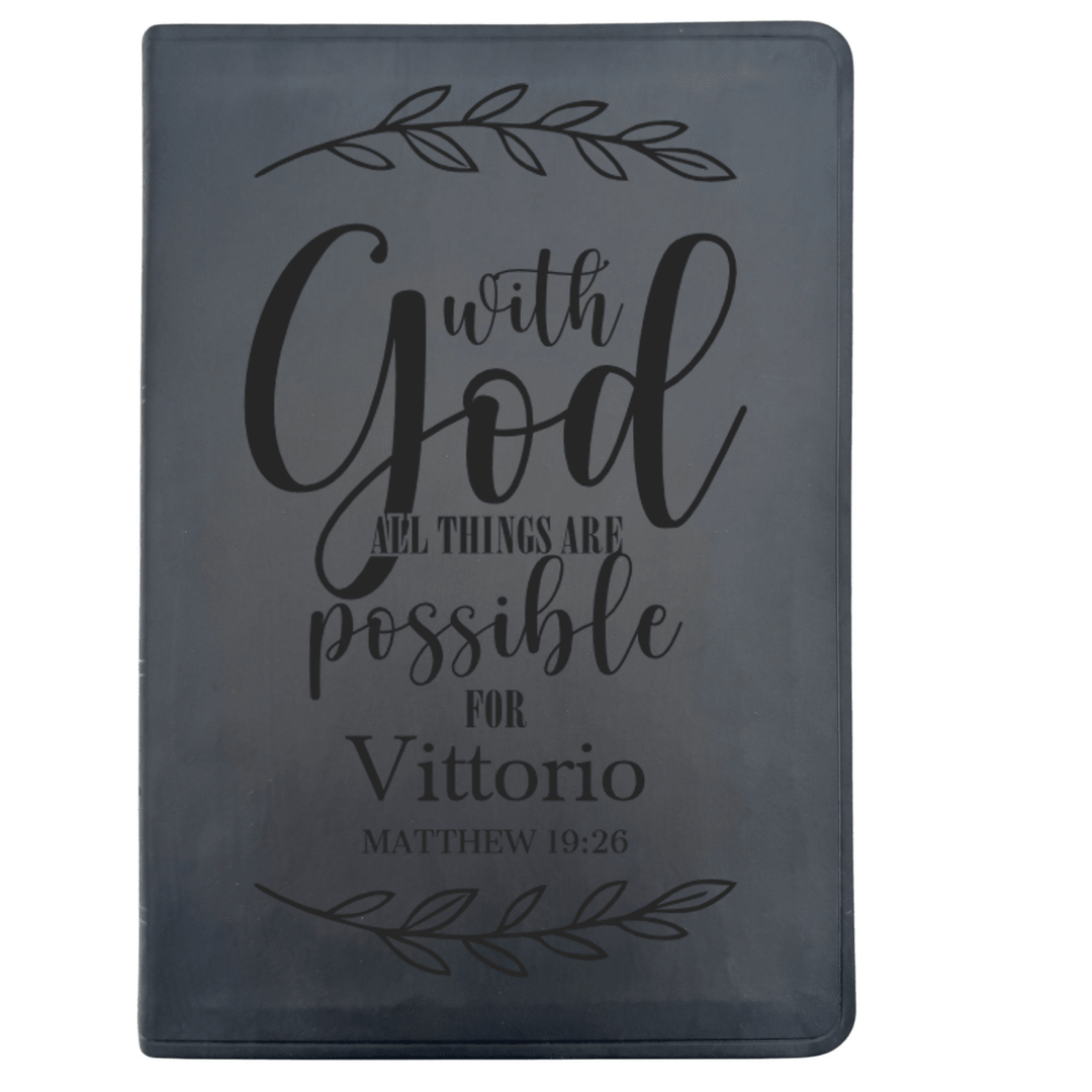 ESV Black Standard Size Thinline Holy Bible Large Print | Live - in - scripture Within Matthew 19:26 - Shepherds Shelf