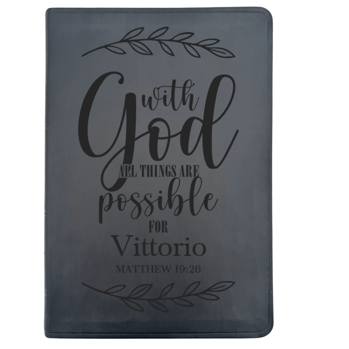ESV Black Standard Size Thinline Holy Bible Large Print | Live - in - scripture Within Matthew 19:26 - Shepherds Shelf