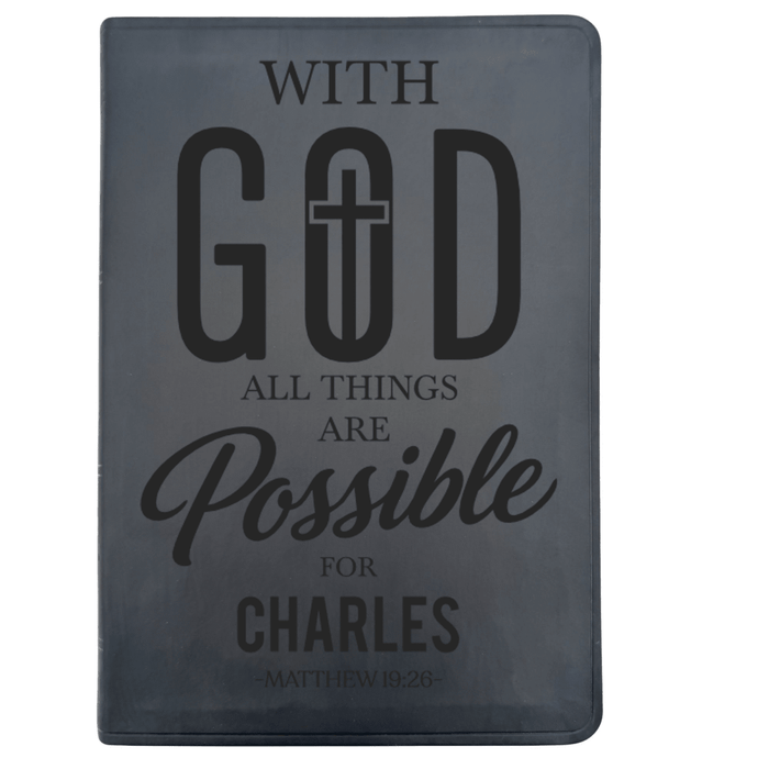 ESV Black Standard Size Thinline Holy Bible Large Print | Live-in-scripture Within Matthew 19:26