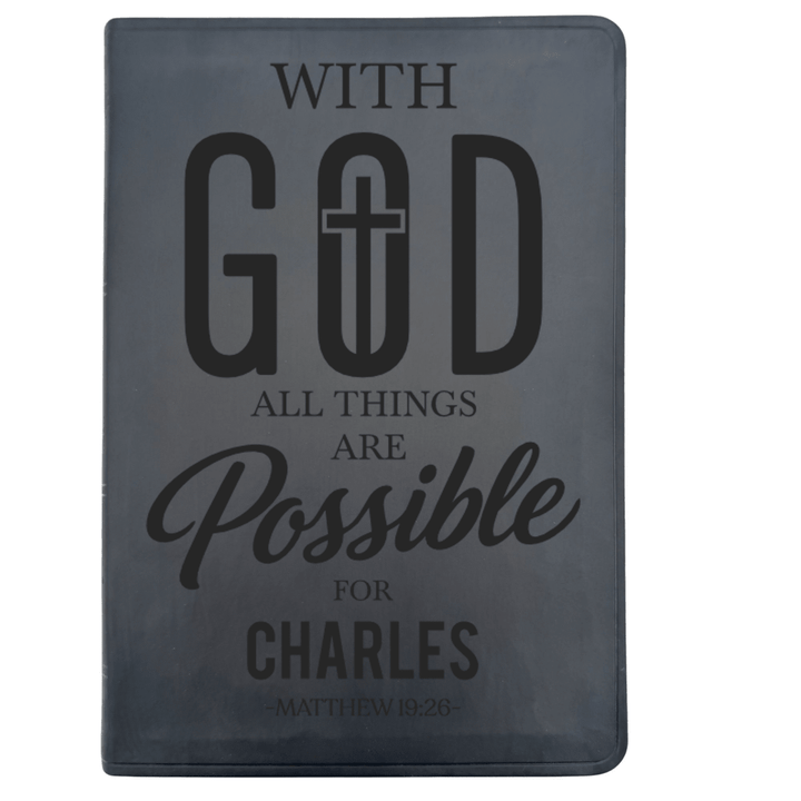 ESV Black Standard Size Thinline Holy Bible Large Print | Live - in - scripture Within Matthew 19:26 - Shepherds Shelf