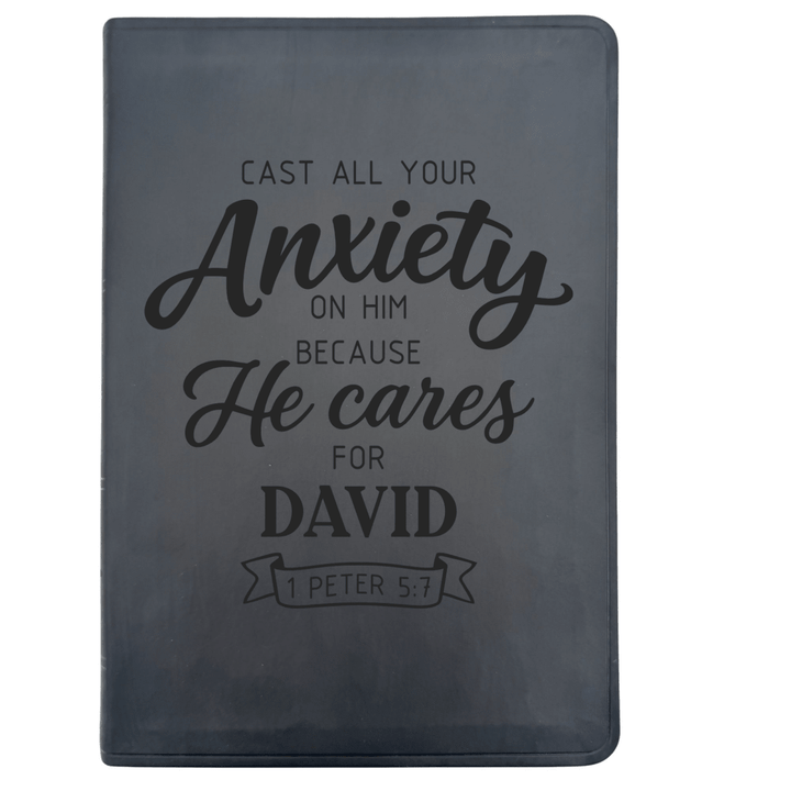 ESV Black Standard Size Thinline Holy Bible Large Print | Live - in - scripture Within Peter 5:7 - Shepherds Shelf