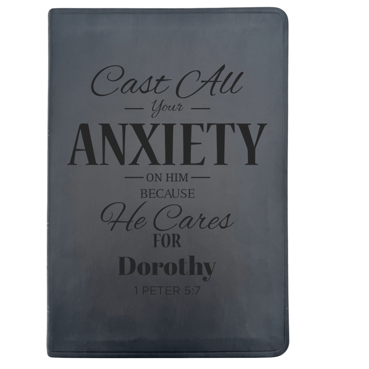 ESV Black Standard Size Thinline Holy Bible Large Print | Live-in-scripture Within Peter 5:7