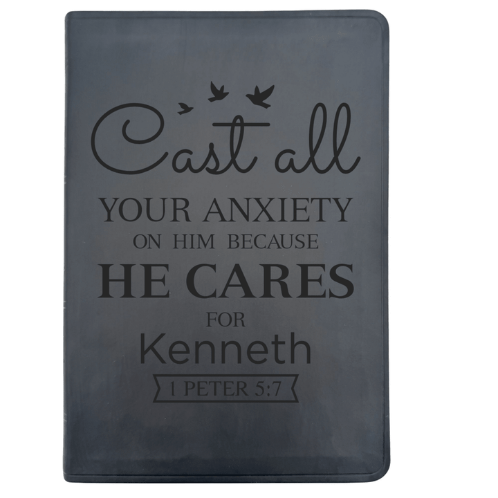 ESV Black Standard Size Thinline Holy Bible Large Print | Live-in-scripture Within Peter 5:7