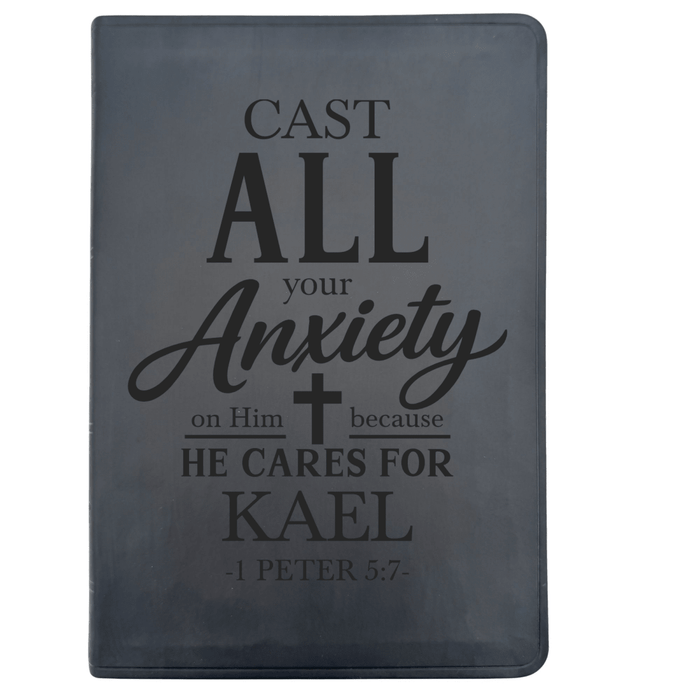 ESV Black Standard Size Thinline Holy Bible Large Print | Live-in-scripture Within Peter 5:7