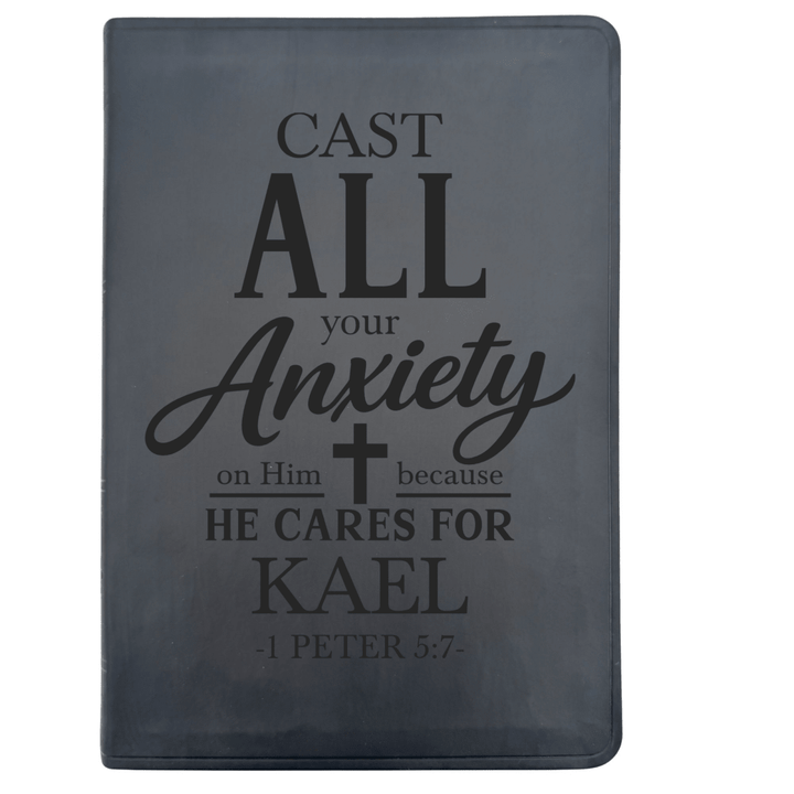 ESV Black Standard Size Thinline Holy Bible Large Print | Live-in-scripture Within Peter 5:7
