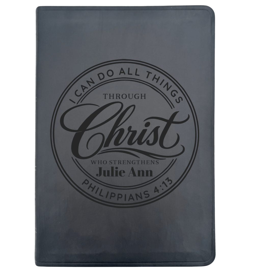 ESV Black Standard Size Thinline Holy Bible Large Print | Live - in - scripture Within Philippians 4:13 - Shepherds Shelf