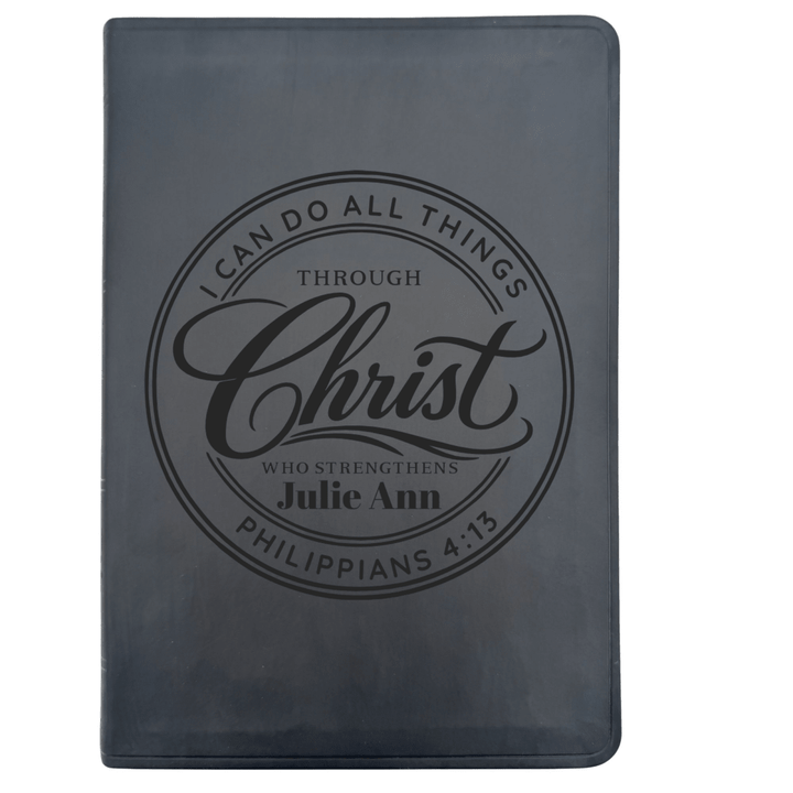 ESV Black Standard Size Thinline Holy Bible Large Print | Live - in - scripture Within Philippians 4:13 - Shepherds Shelf