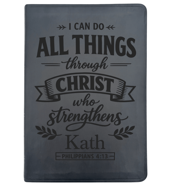 ESV Black Standard Size Thinline Holy Bible Large Print | Live - in - scripture Within Philippians 4:13 - Shepherds Shelf