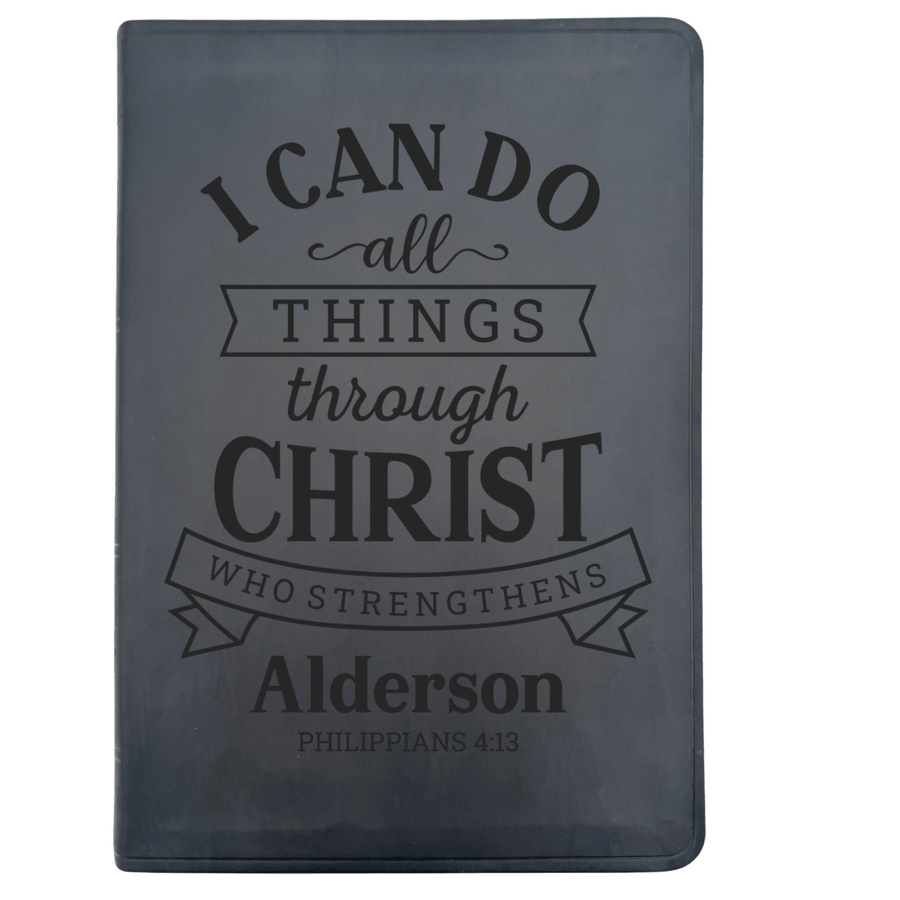 ESV Black Standard Size Thinline Holy Bible Large Print | Live - in - scripture Within Philippians 4:13 - Shepherds Shelf
