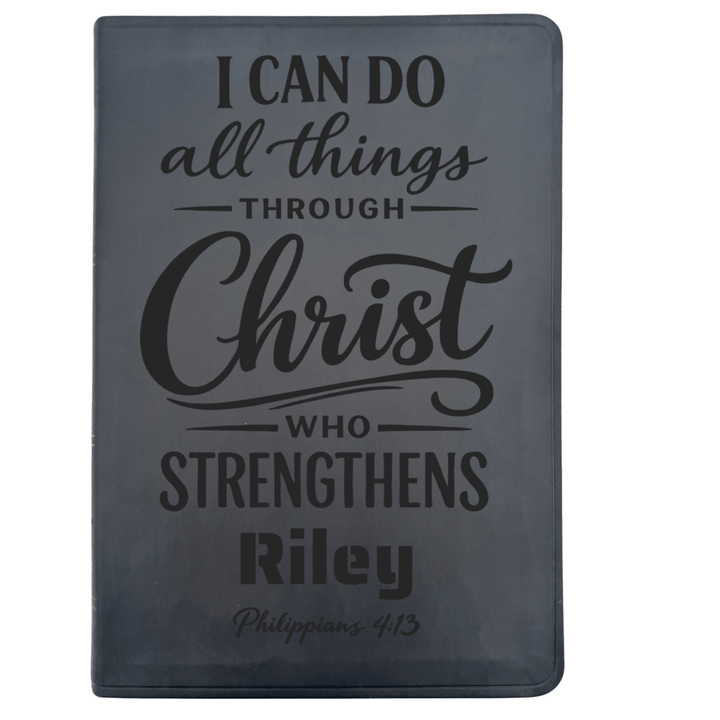 ESV Black Standard Size Thinline Holy Bible Large Print | Live - in - scripture Within Philippians 4:13 - Shepherds Shelf