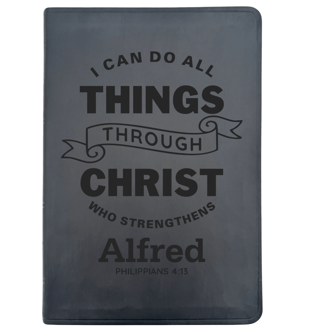 ESV Black Standard Size Thinline Holy Bible Large Print | Live - in - scripture Within Philippians 4:13 - Shepherds Shelf