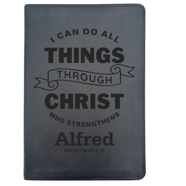 ESV Black Standard Size Thinline Holy Bible Large Print | Live - in - scripture Within Philippians 4:13 - Shepherds Shelf