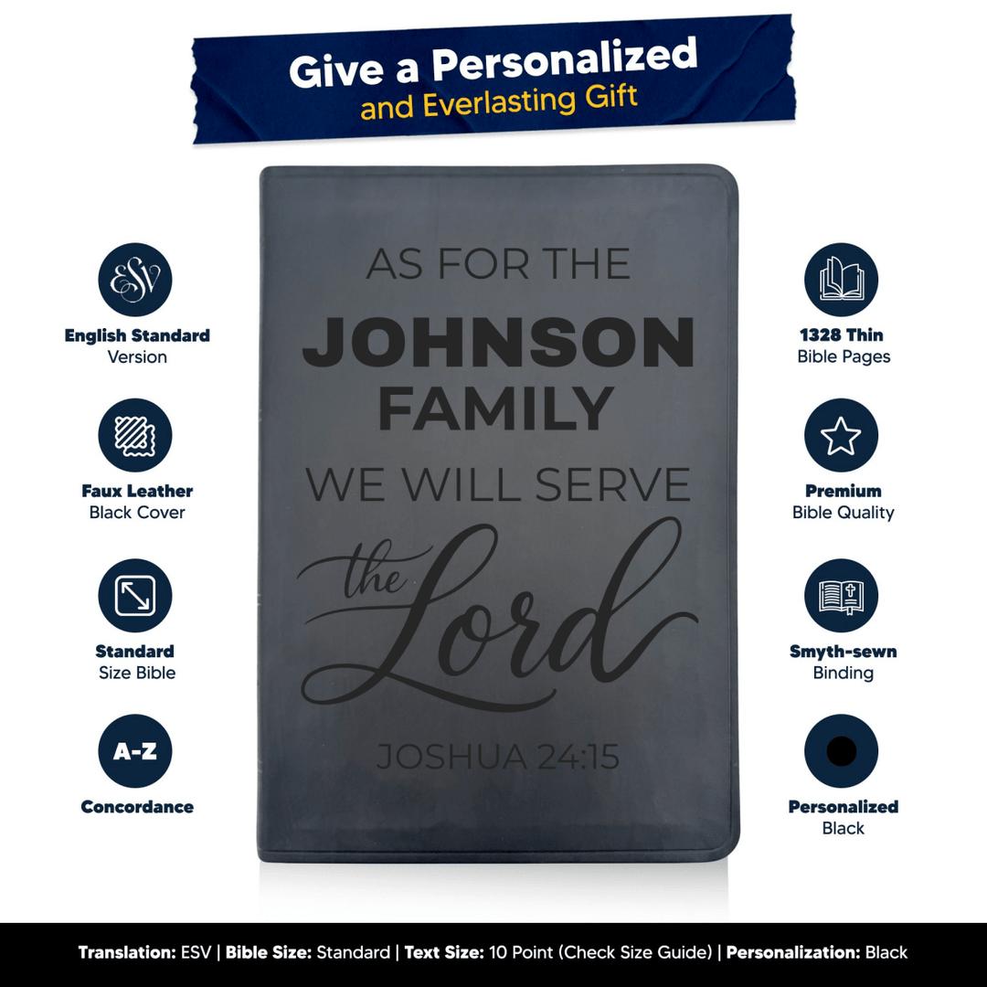 ESV Black Standard Size Thinline Holy Bible Large Print | Living Scripture for Joshua 24:15
