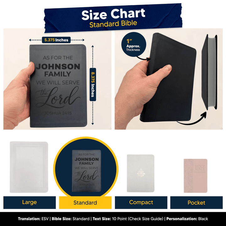 ESV Black Standard Size Thinline Holy Bible Large Print | Living Scripture for Joshua 24:15