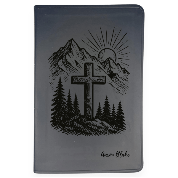 ESV Black Standard Size Thinline Holy Bible Large Print | Mountain Cross - Shepherds Shelf
