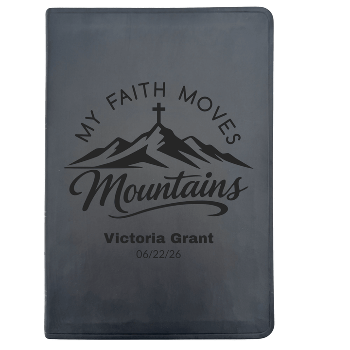 ESV Black Standard Size Thinline Holy Bible Large Print | My Faith Moves Mountains Collection - Shepherds Shelf