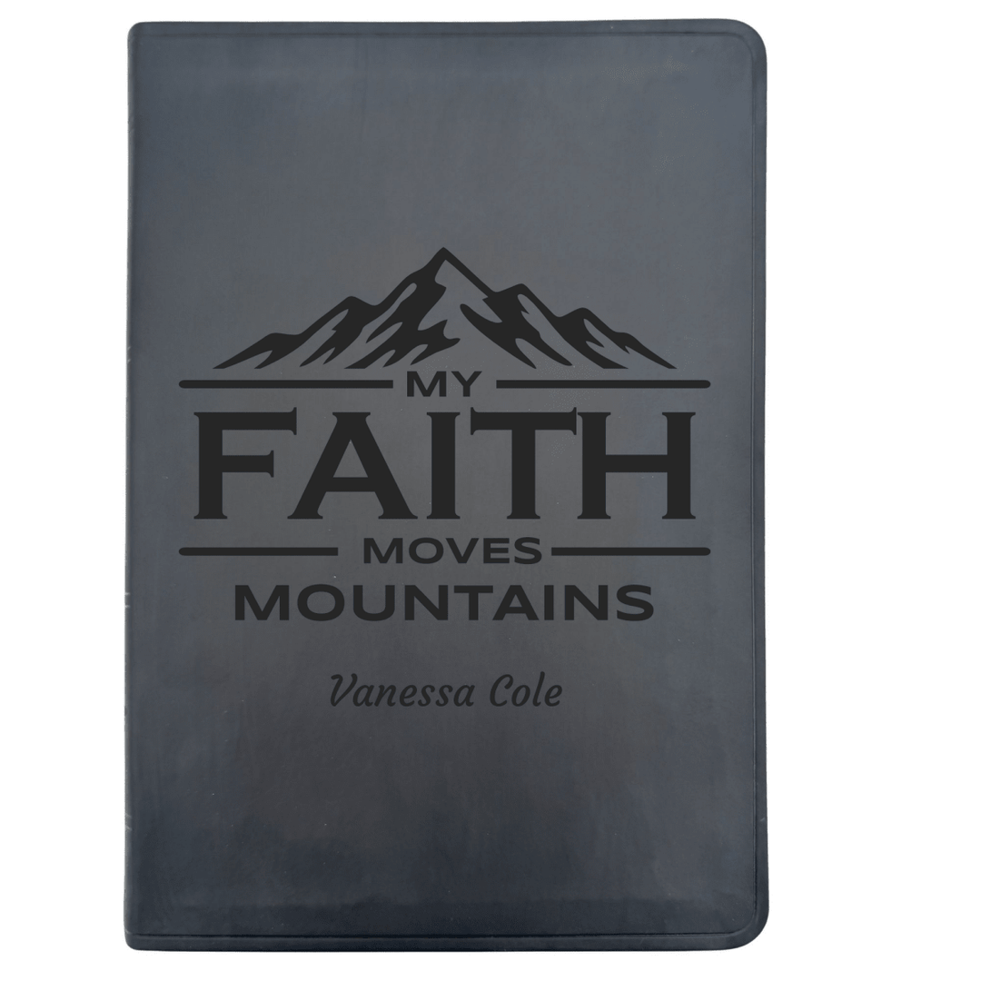 ESV Black Standard Size Thinline Holy Bible Large Print | My Faith Moves Mountains Collection - Shepherds Shelf