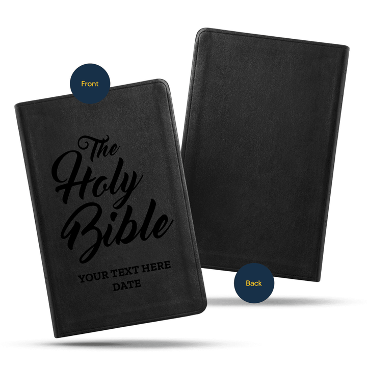 ESV Black Standard Size Thinline Holy Bible Large Print | Name - Shepherds Shelf