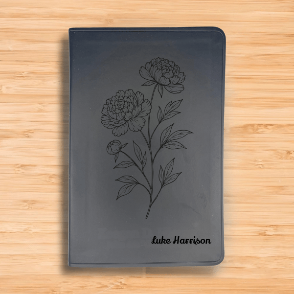 ESV Black Standard Size Thinline Holy Bible Large Print | Peony White Flower - Shepherds Shelf