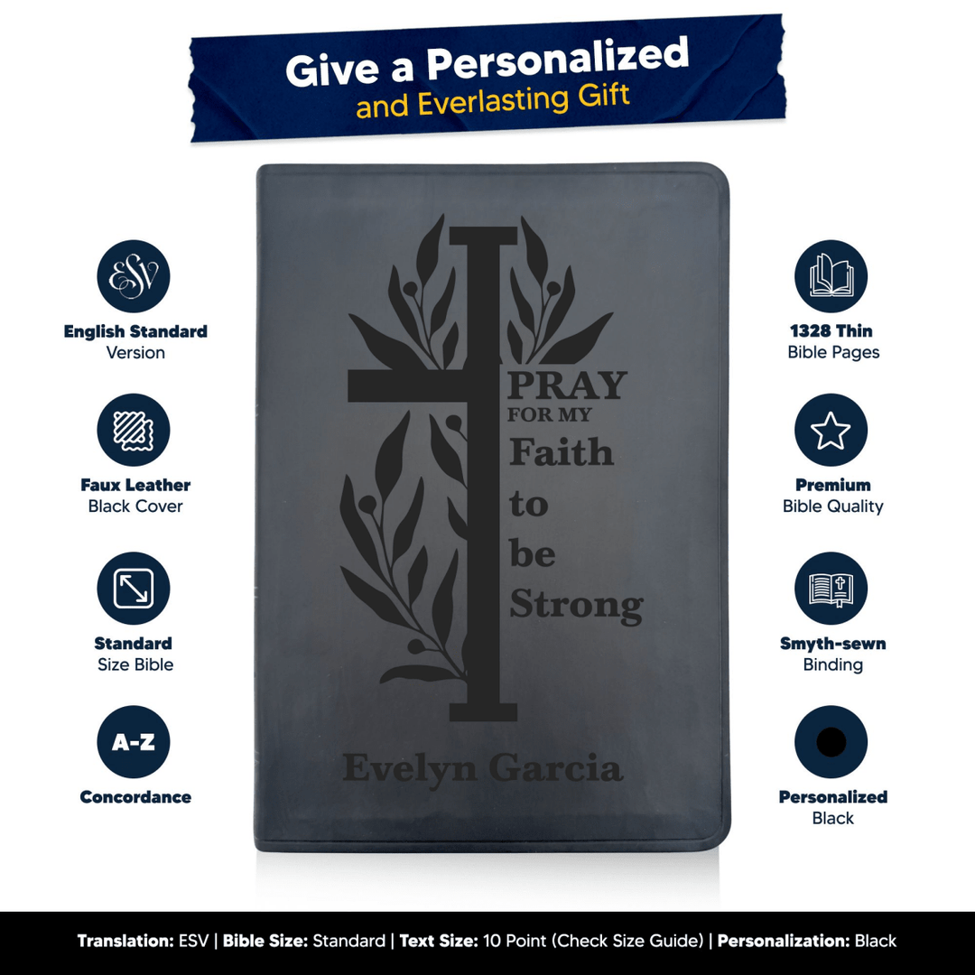 ESV Black Standard Size Thinline Holy Bible Large Print | Reeds Cross - Shepherds Shelf