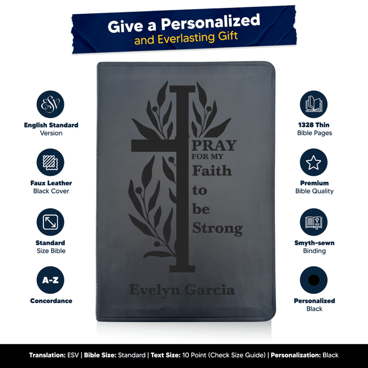 ESV Black Standard Size Thinline Holy Bible Large Print | Reeds Cross - Shepherds Shelf